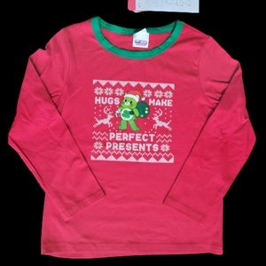 Care Bears Christmas Graphic Tee  Long-sleeves  Red  Crew Neck  Girls' Size 8/9
